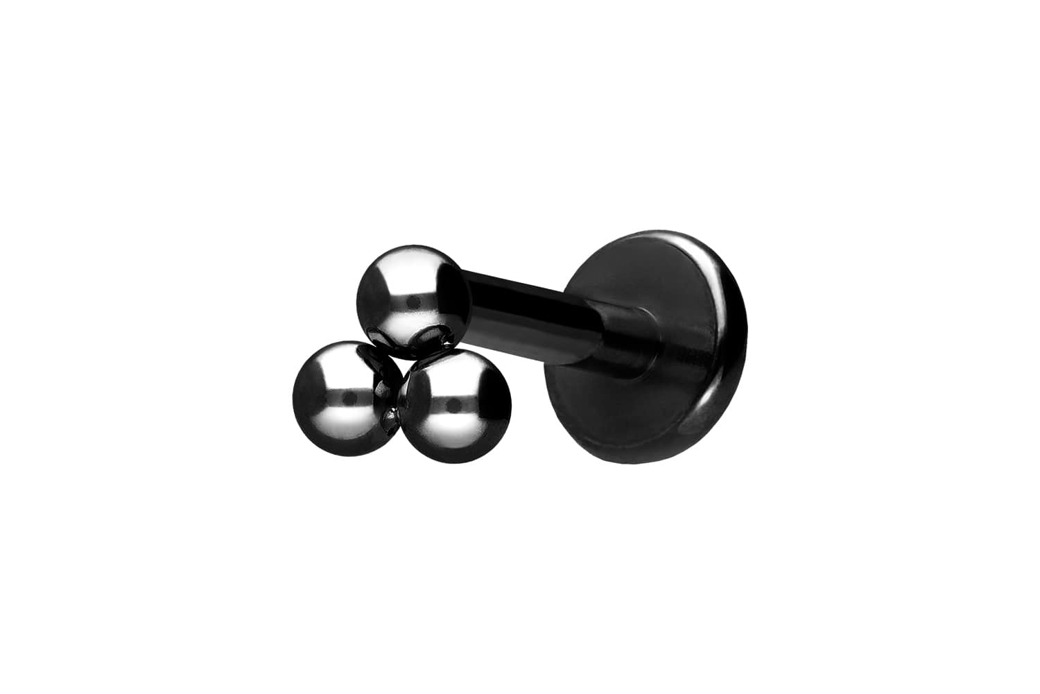 Titan Labret Piercing mit Innengewinde 3 KUGELN